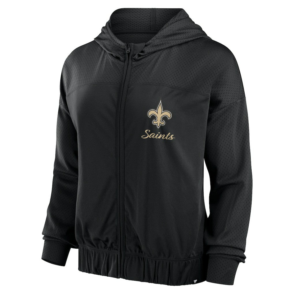 New Orleans Saints Women's Script Lock Full-Zip Hoodie - Black - Fanatics