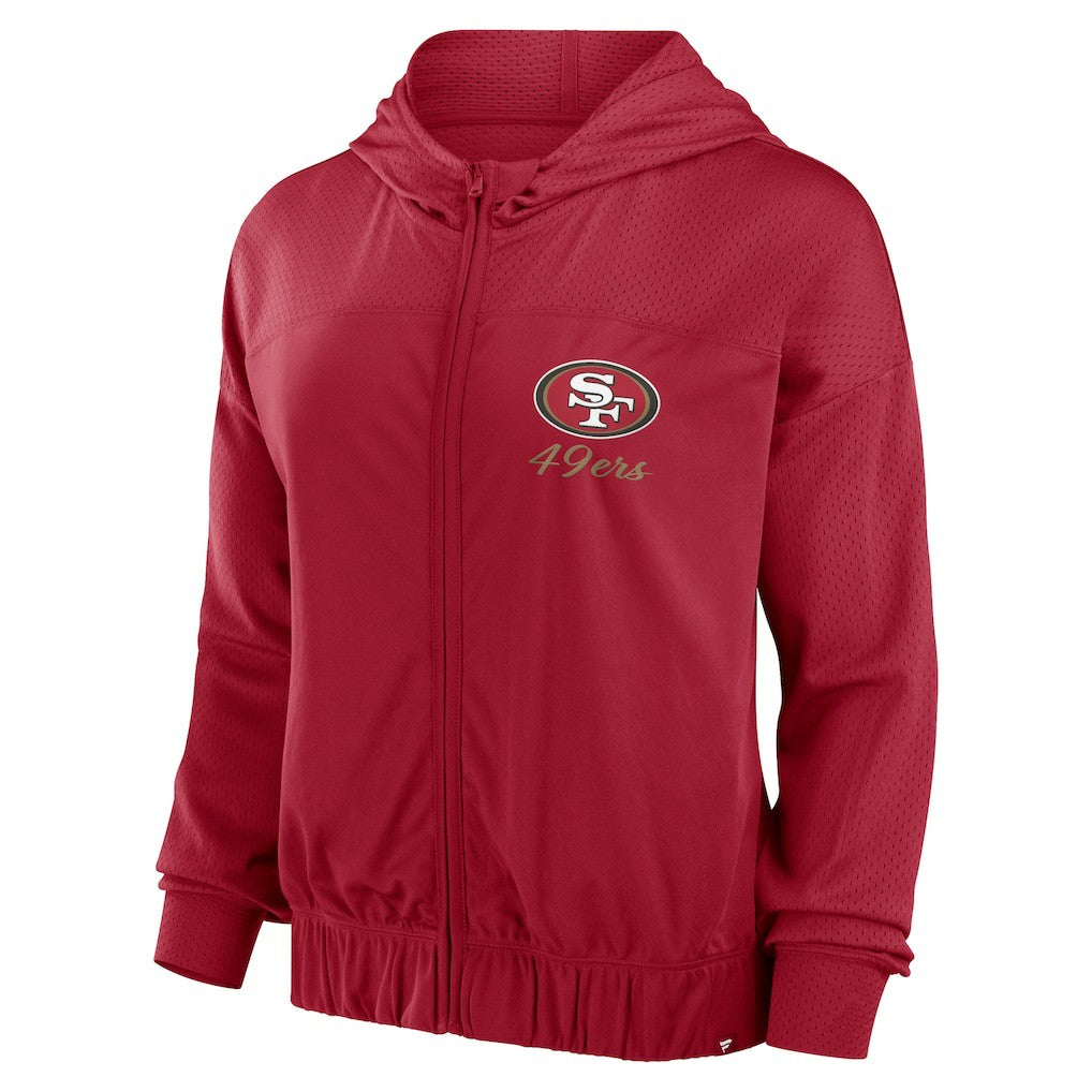 San Francisco 49ers Women's Script Lock Full-Zip Hoodie - Scarlet - Fanatics