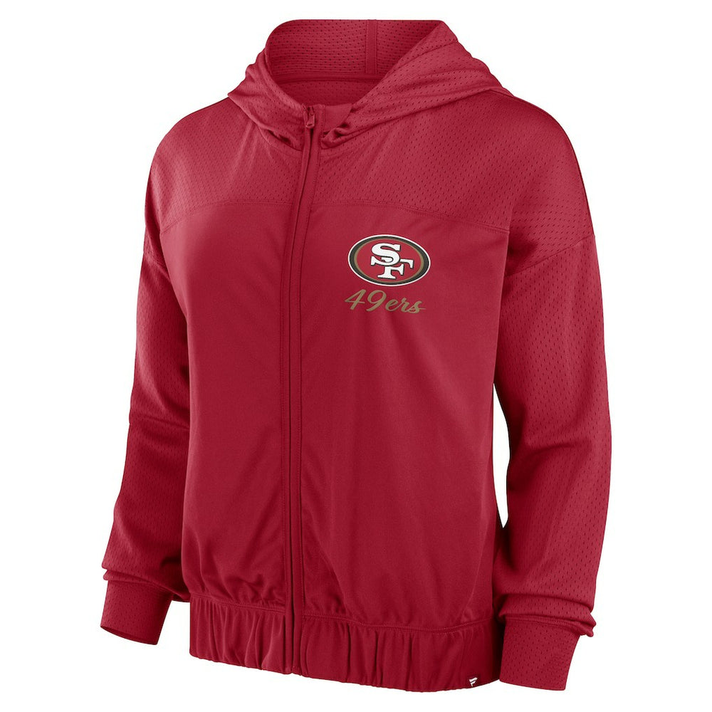 San Francisco 49ers Women's Script Lock Full-Zip Hoodie - Scarlet - Fanatics