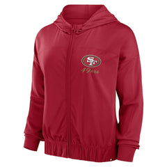 San Francisco 49ers Women's Script Lock Full-Zip Hoodie - Scarlet - Fanatics