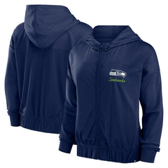 Seattle Seahawks Women's Script Lock Full-Zip Hoodie - College Navy - Fanatics