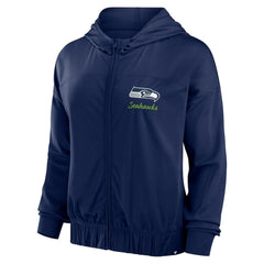 Seattle Seahawks Women's Script Lock Full-Zip Hoodie - College Navy - Fanatics