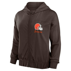 Cleveland Browns Women's Script Lock Full-Zip Hoodie - Brown - Fanatics