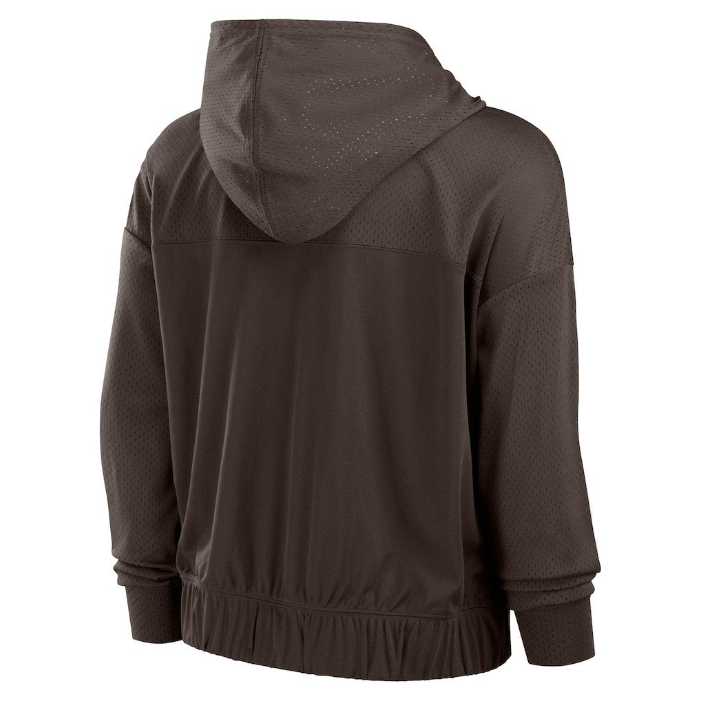Cleveland Browns Women's Script Lock Full-Zip Hoodie - Brown - Fanatics