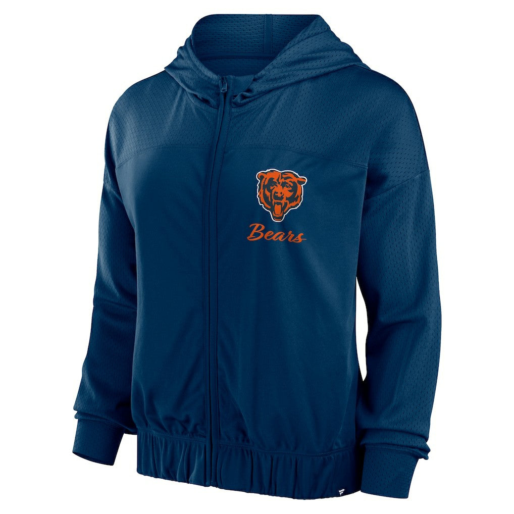 Chicago Bears Women's Script Lock Full-Zip Hoodie - Navy - Fanatics