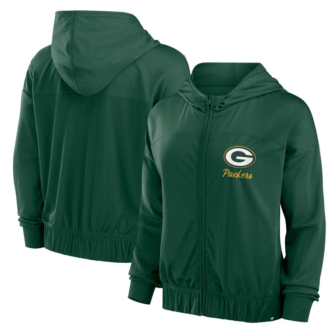 Green Bay Packers Women's Script Lock Full-Zip Hoodie - Green - Fanatics