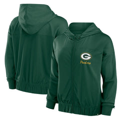 Green Bay Packers Women's Script Lock Full-Zip Hoodie - Green - Fanatics