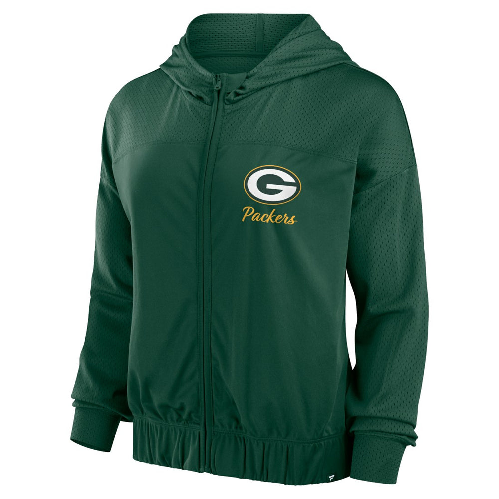 Green Bay Packers Women's Script Lock Full-Zip Hoodie - Green - Fanatics