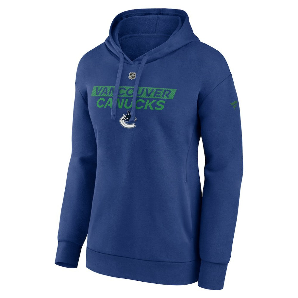 Vancouver Canucks Fanatics Women's Authentic Pro Core Primary Fleece Pullover Hoodie - Blue | Fanatics discount
