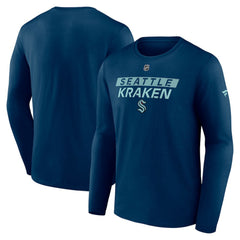 Seattle Kraken Fanatics Authentic Pro Core Primary Long Sleeve T-Shirt - Deep Sea Blue | Fanatics Clearance