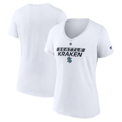 Seattle Kraken Fanatics Women's Authentic Pro Core Primary V-Neck T-Shirt - White | Fanatics discount