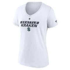 Seattle Kraken Fanatics Women's Authentic Pro Core Primary V-Neck T-Shirt - White | Fanatics discount