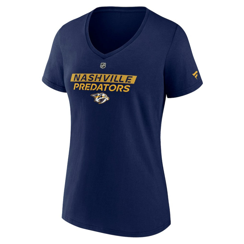 Nashville Predators Fanatics Women's Authentic Pro Core Primary V-Neck T-Shirt - Navy | Fanatics discount