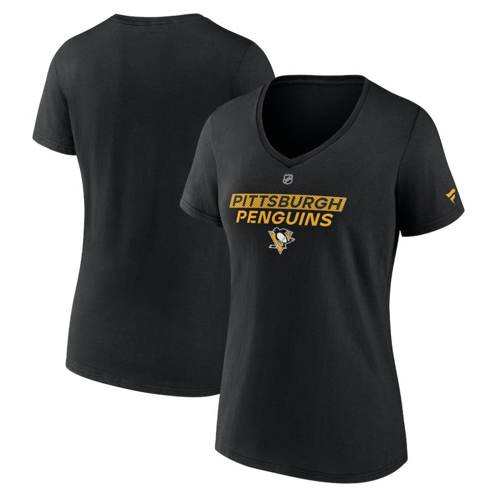Pittsburgh Penguins Fanatics Women's Authentic Pro Core Primary V-Neck T-Shirt - Black | Fanatics on sale