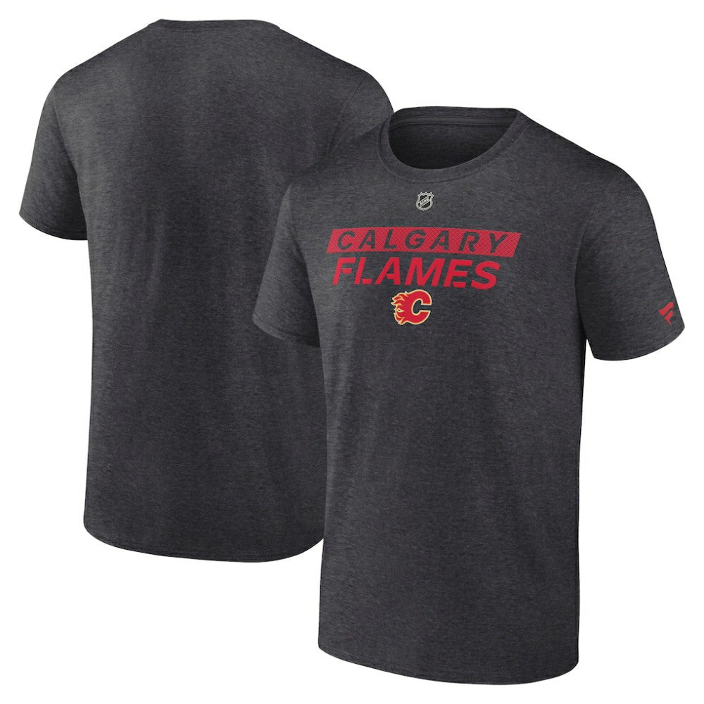 Calgary Flames Fanatics Authentic Pro Core Primary T-Shirt - Heather Charcoal | Fanatics discount