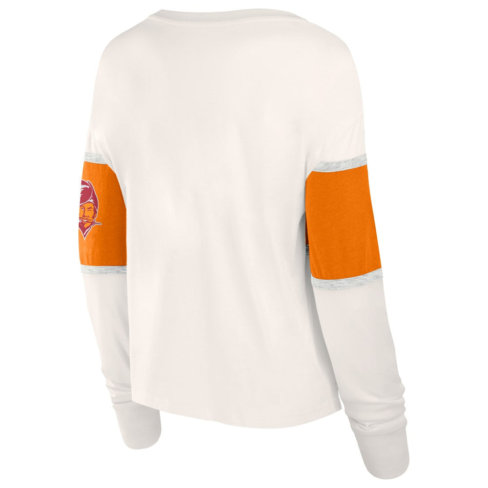 Tampa Bay Buccaneers Women's Antique Block Long Sleeve T-Shirt - Cream - Fanatics