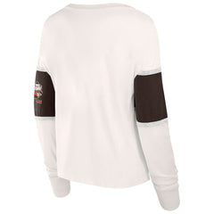 Cleveland Browns Women's Antique Block Long Sleeve T-Shirt - Cream - Fanatics