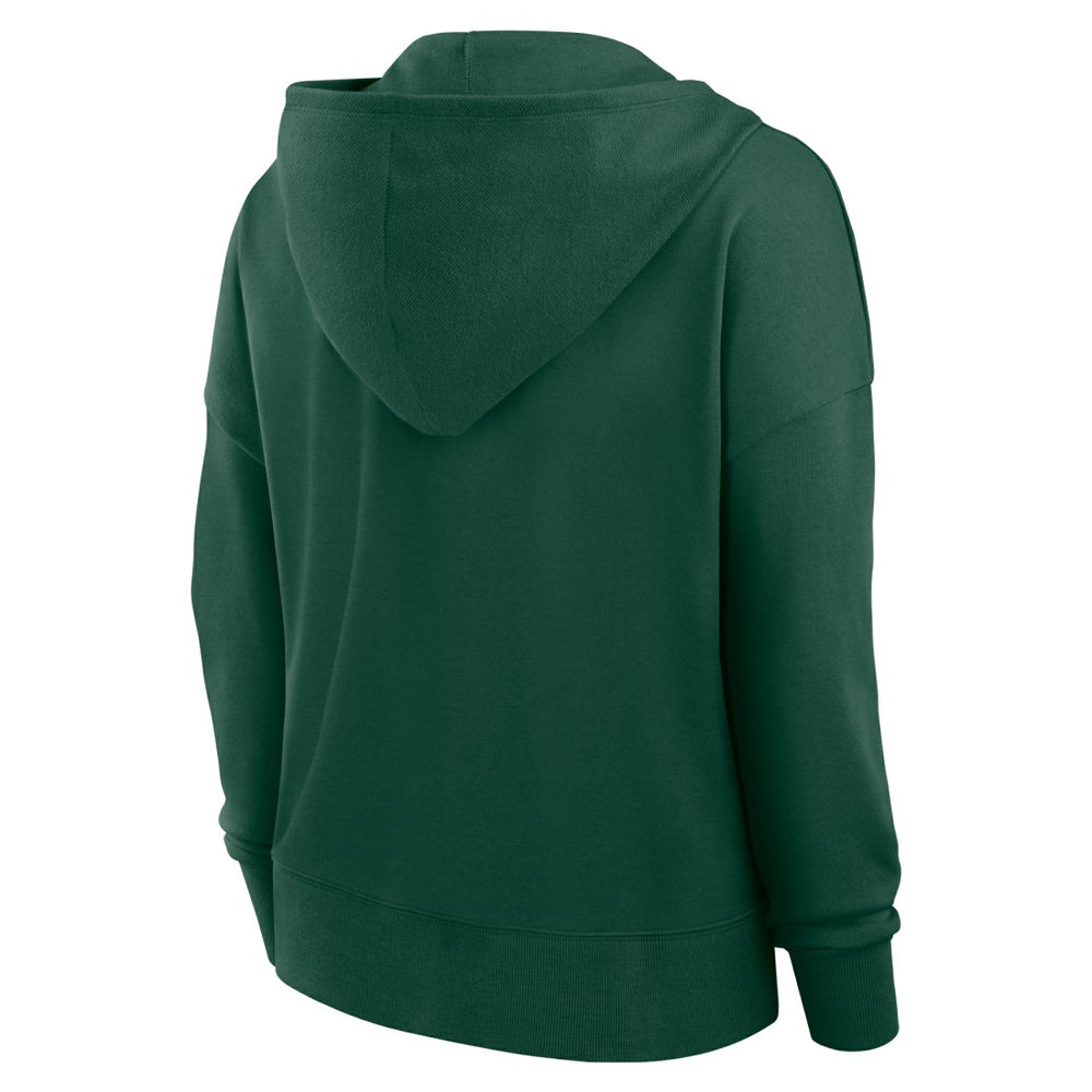 Green Bay Packers Women's Blitz Left Lace-Up Pullover Hoodie - Green - Fanatics
