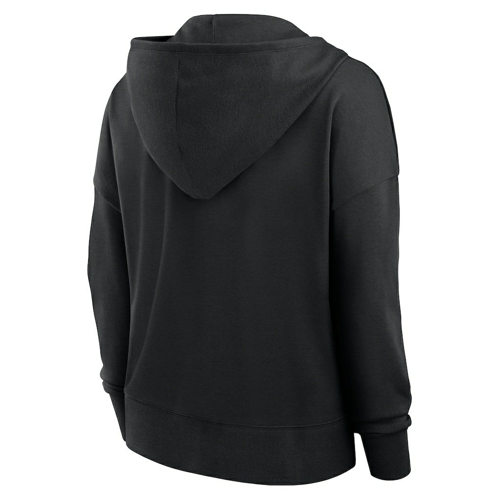 New Orleans Saints Women's Blitz Left Lace-Up Pullover Hoodie - Black - Fanatics