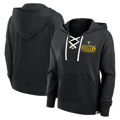 Pittsburgh Steelers Women's Blitz Left Lace-Up Pullover Hoodie - Black - Fanatics