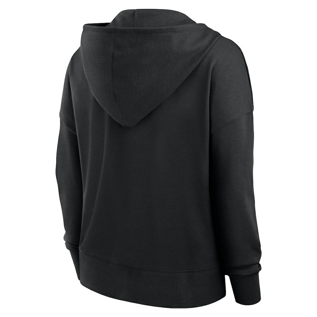 Pittsburgh Steelers Women's Blitz Left Lace-Up Pullover Hoodie - Black - Fanatics