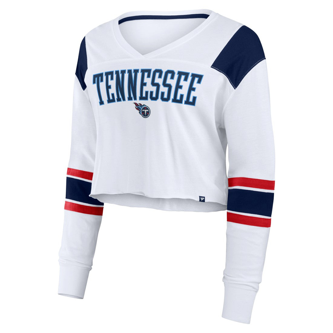Tennessee Titans Women's Stretch Cropped Fashion Long Sleeve T-Shirt - White - Fanatics