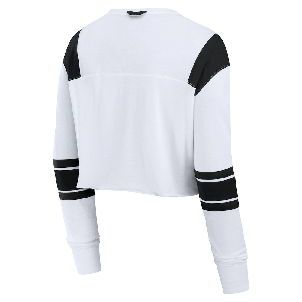 Cincinnati Bengals Women's Stretch Cropped Fashion Long Sleeve T-Shirt - White - Fanatics