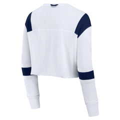 Seattle Seahawks Women's Stretch Cropped Fashion Long Sleeve T-Shirt - White - Fanatics