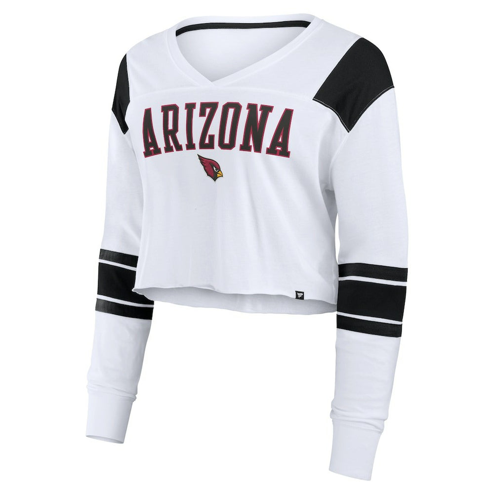 Arizona Cardinals Women's Stretch Cropped Fashion Long Sleeve T-Shirt - White - Fanatics