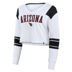 Arizona Cardinals Women's Stretch Cropped Fashion Long Sleeve T-Shirt - White - Fanatics