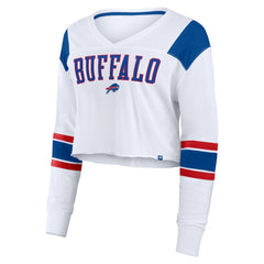 Buffalo Bills Women's Stretch Cropped Fashion Long Sleeve T-Shirt - White - Fanatics