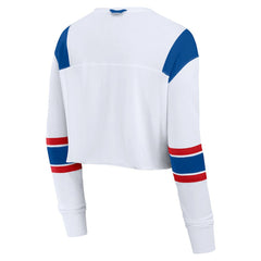 Buffalo Bills Women's Stretch Cropped Fashion Long Sleeve T-Shirt - White - Fanatics