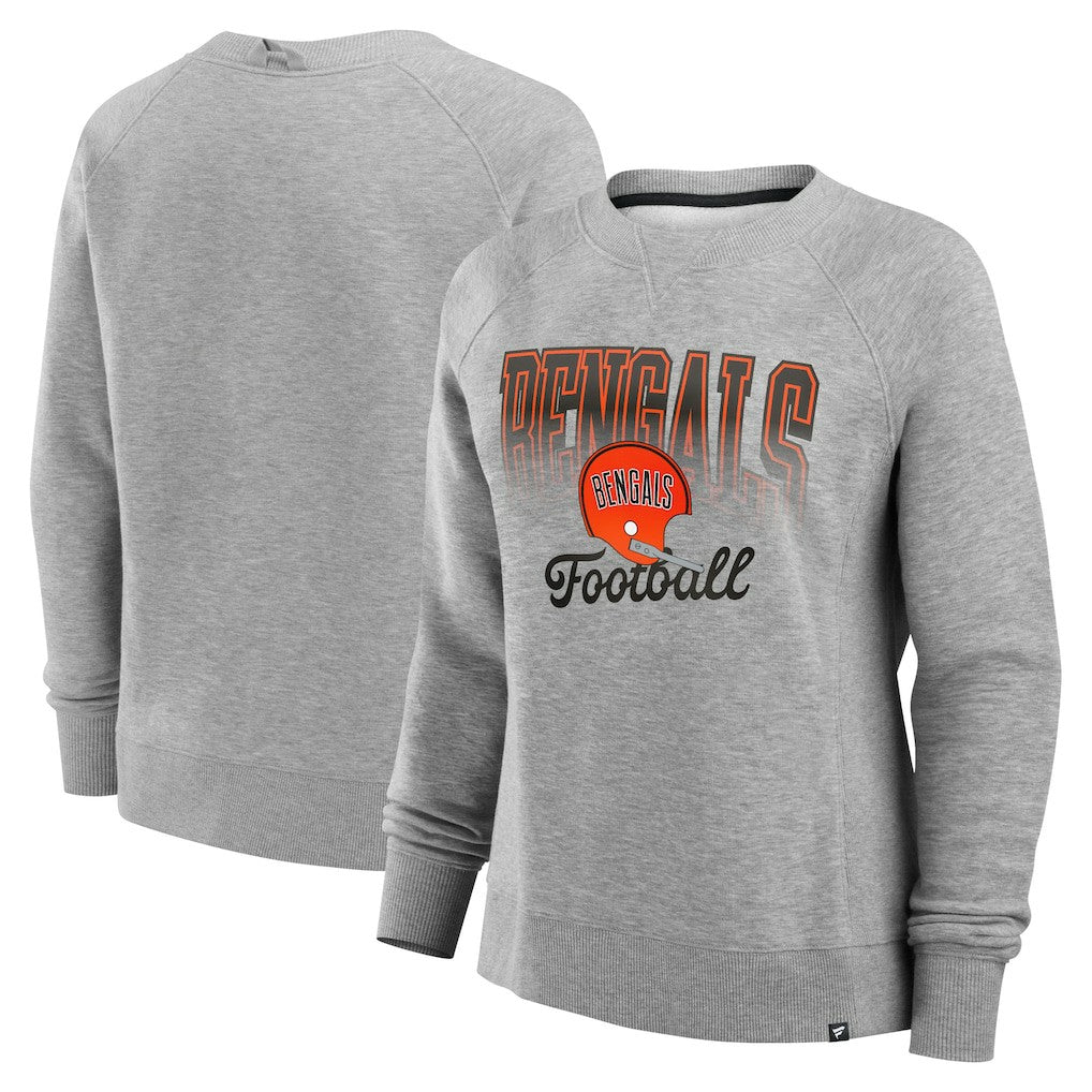 Cincinnati Bengals Women's Hit Hard Fleece Pullover Sweatshirt - Heather Gray - Fanatics