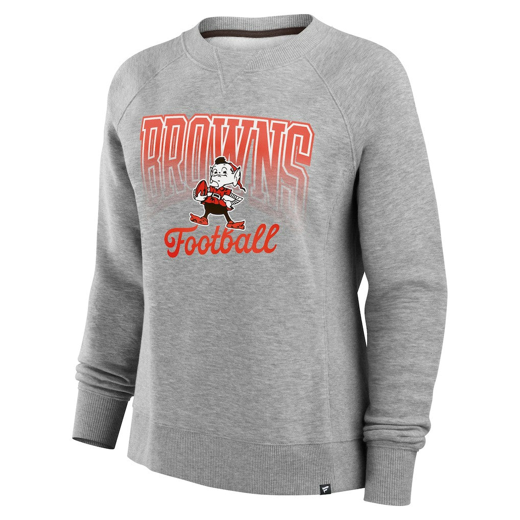 Cleveland Browns Women's Hit Hard Fleece Pullover Sweatshirt - Heather Gray - Fanatics