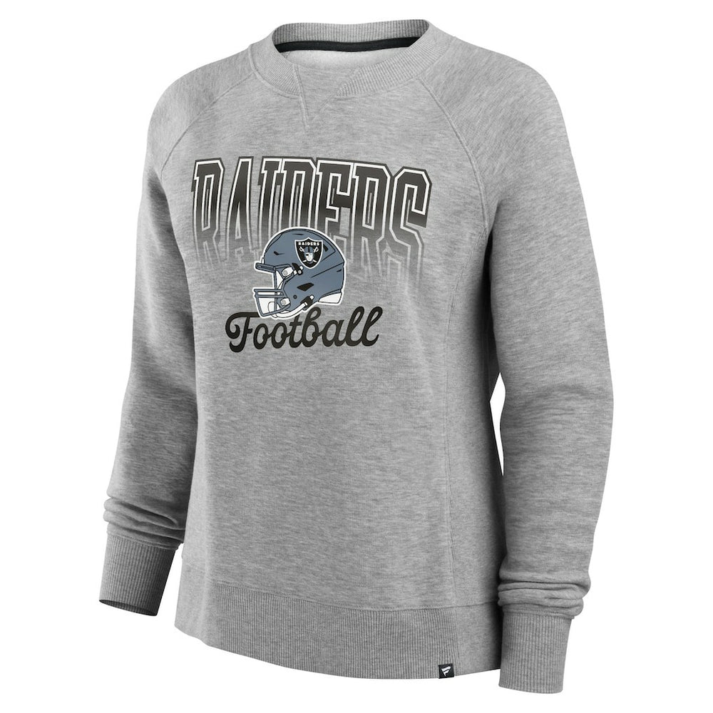 Las Vegas Raiders Women's Hit Hard Fleece Pullover Sweatshirt - Heather Gray - Fanatics