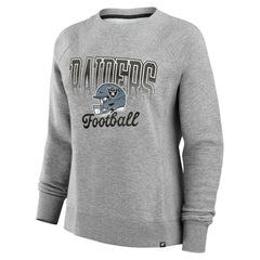 Las Vegas Raiders Women's Hit Hard Fleece Pullover Sweatshirt - Heather Gray - Fanatics