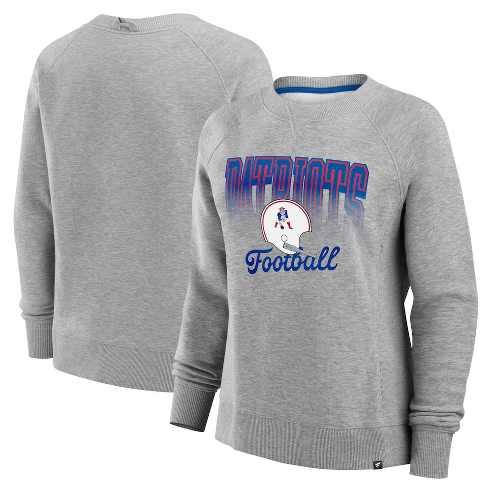 New England Patriots Women's Hit Hard Fleece Pullover Sweatshirt - Heather Gray - Fanatics