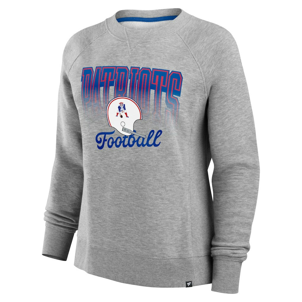 New England Patriots Women's Hit Hard Fleece Pullover Sweatshirt - Heather Gray - Fanatics