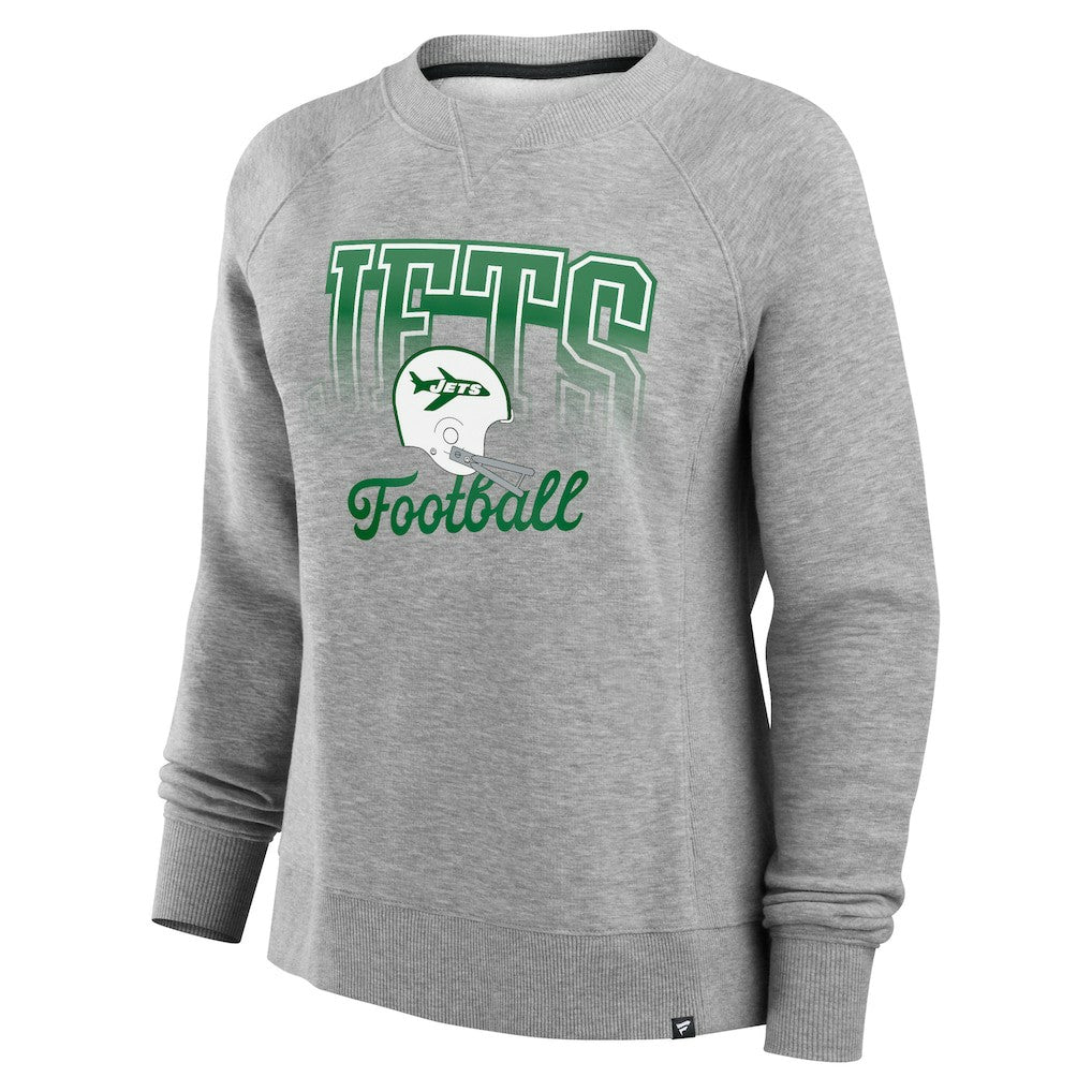 New York Jets Women's Hit Hard Fleece Pullover Sweatshirt - Heather Gray - Fanatics