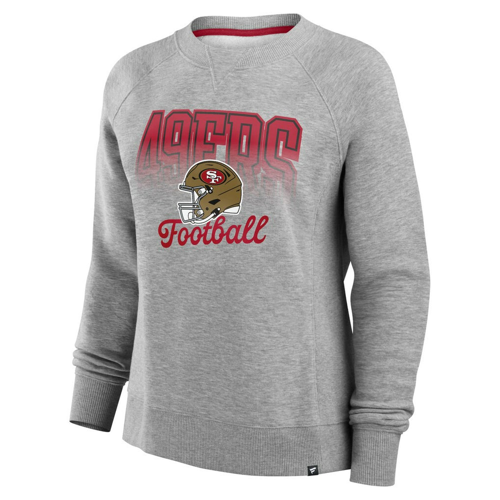 San Francisco 49ers Women's Hit Hard Fleece Pullover Sweatshirt - Heather Gray - Fanatics