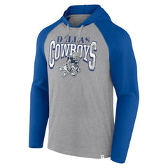 Dallas Cowboys Under Center Long Sleeve Hoodie T-Shirt - Silver/Navy - Fanatics