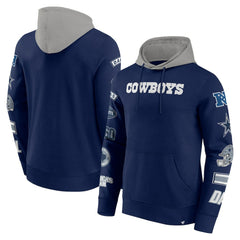 Dallas Cowboys Patched Out Pullover Hoodie - Navy/Silver - Fanatics