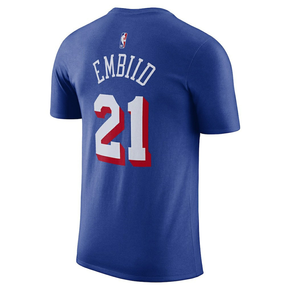 Nike Joel Embiid Philadelphia 76ers Name & Number T-Shirt Royal