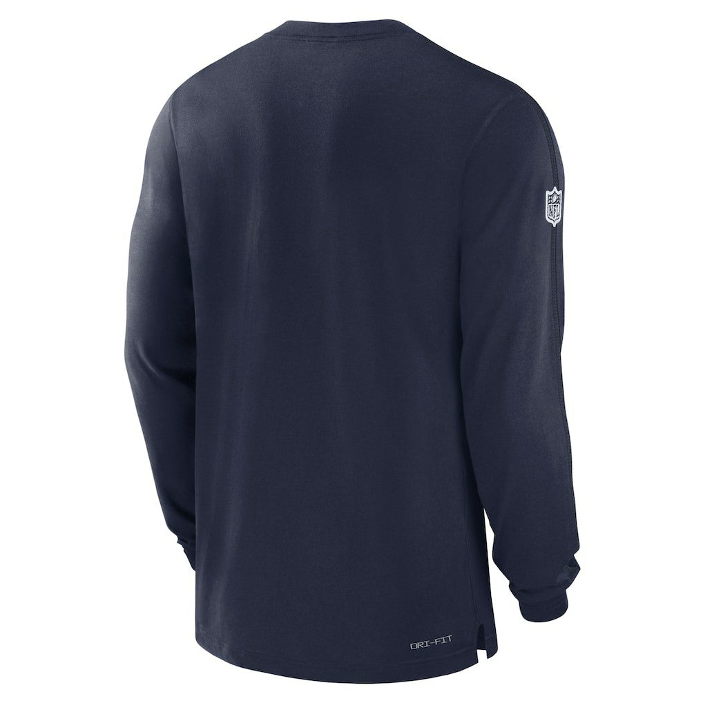 Dallas Cowboys 2024/25 Sideline Player Tri-Blend Performance Long Sleeve T-Shirt - Navy - Nike