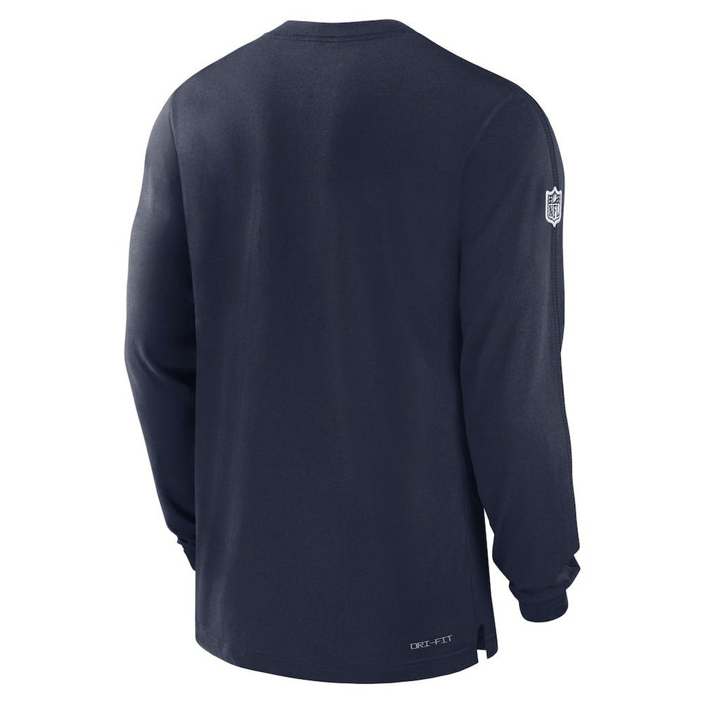 Dallas Cowboys 2024/25 Sideline Player Tri-Blend Performance Long Sleeve T-Shirt - Navy - Nike
