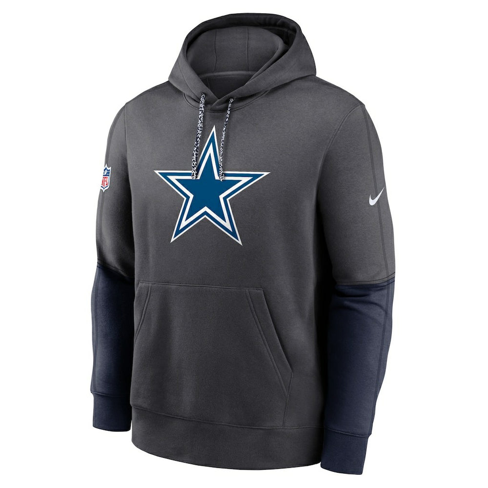 Dallas Cowboys 2024 Sideline Club Pullover Hoodie - Charcoal - Nike