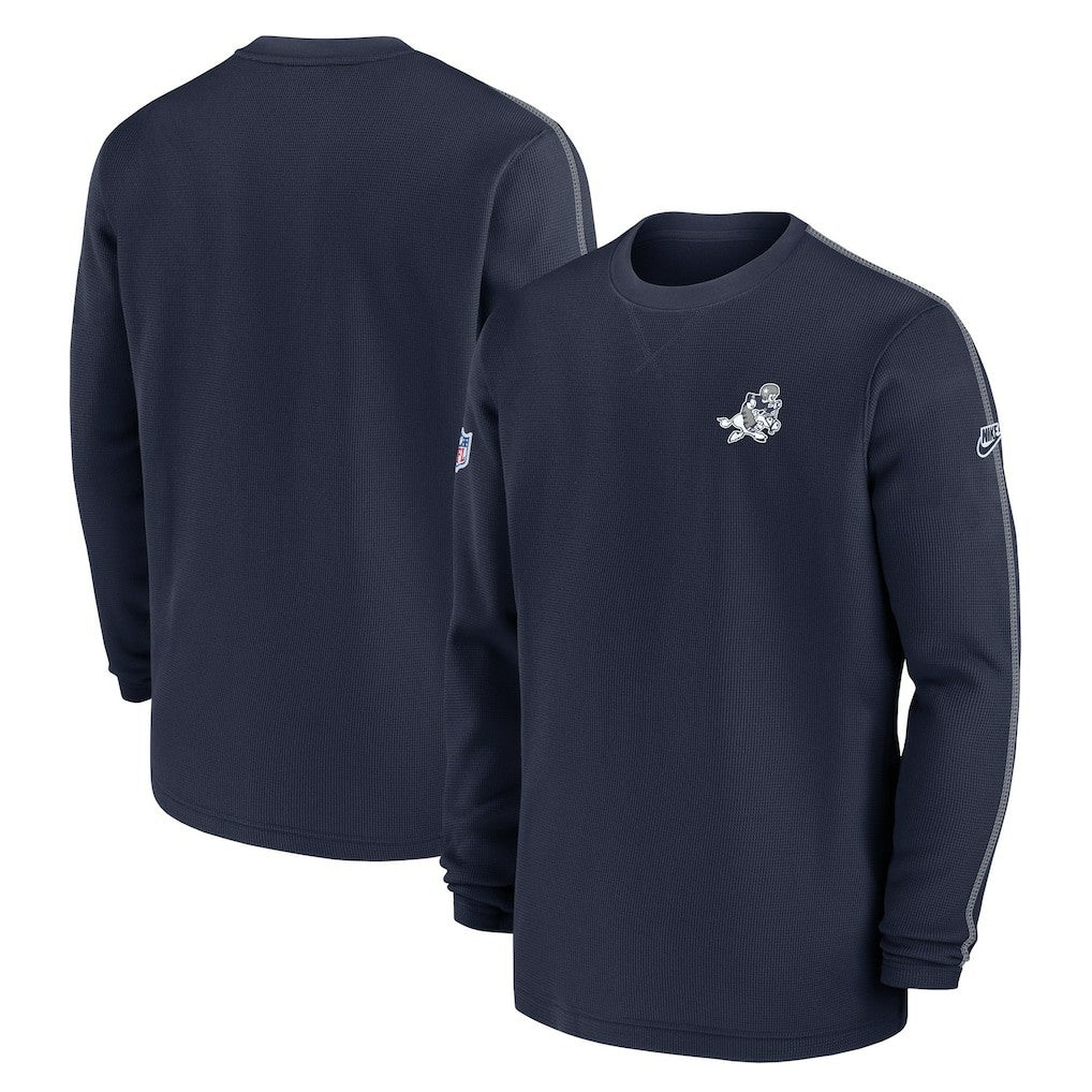 Dallas Cowboys 2024 Sideline Coach Vintage Pullover Sweatshirt - Navy - Nike