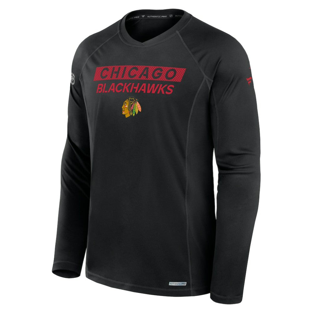 Chicago Blackhawks Fanatics Authentic Pro Rink Tech Long Sleeve T-Shirt - Black | Fanatics on sale
