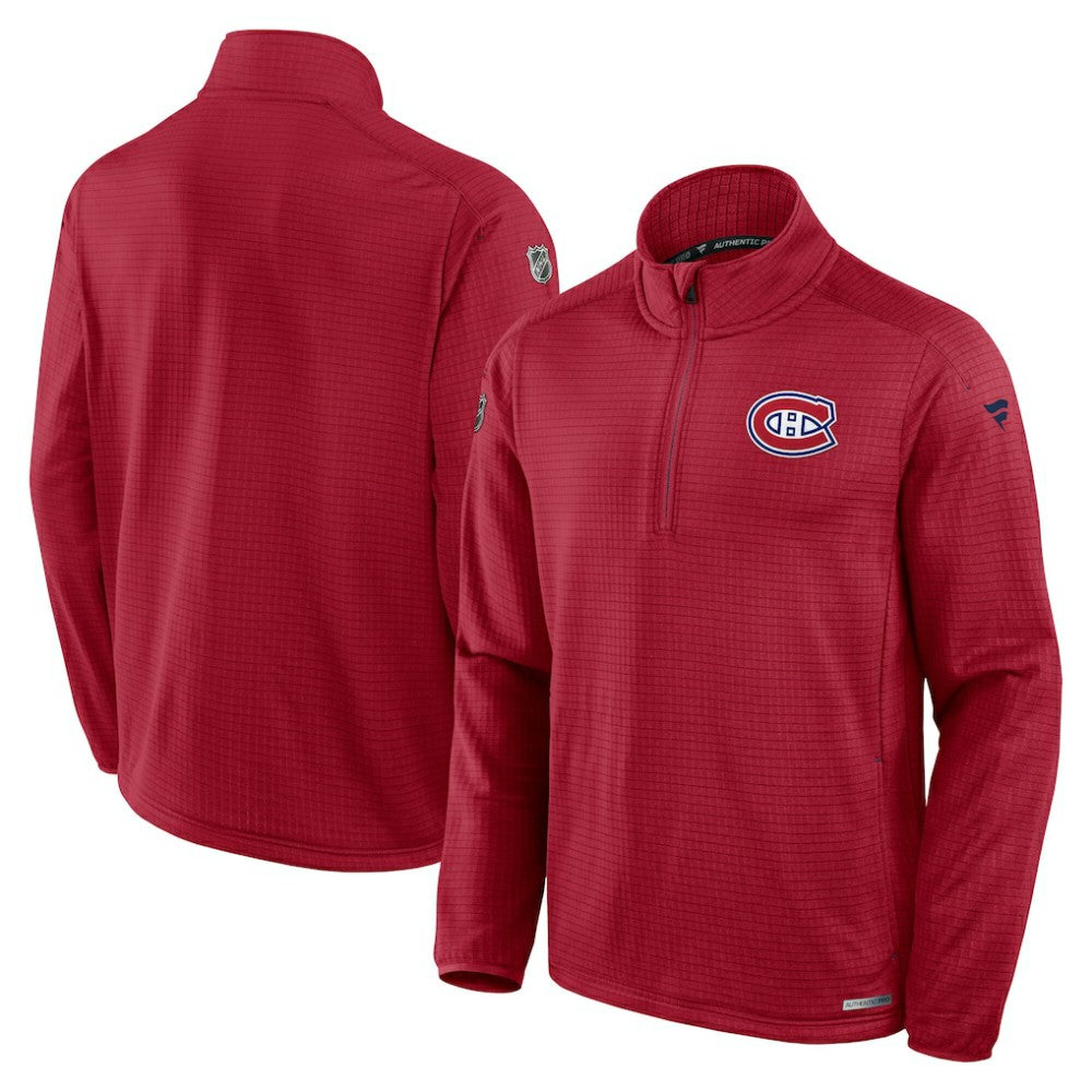 Montreal Canadiens Fanatics Authentic Pro Rink Quarter-Zip Jacket - Red | Fanatics Lifestyle