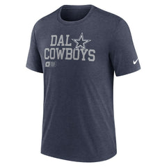 Dallas Cowboys Lockup Tri-Blend T-Shirt - Heather Navy - Nike